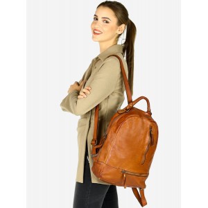 06■ Großer Leder Rucksack Tasche  für Damen & Herren Schwarz, braun und grun